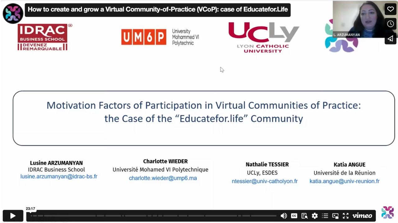 Lusine presentation om Motivational Factors of participation in VCoP 16.Jan 2025